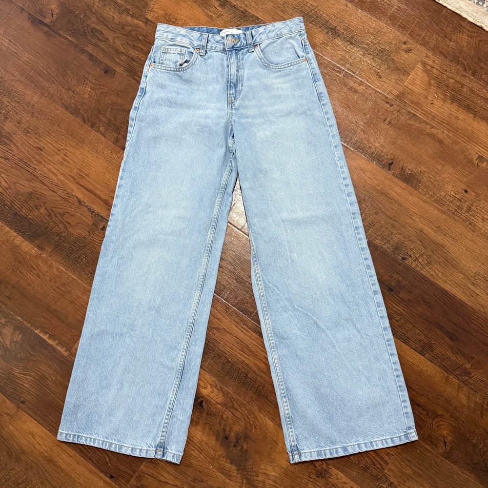 Supre Womens Light Wash Wide Leg High Waisted Cotton Denim Jeans Size 8